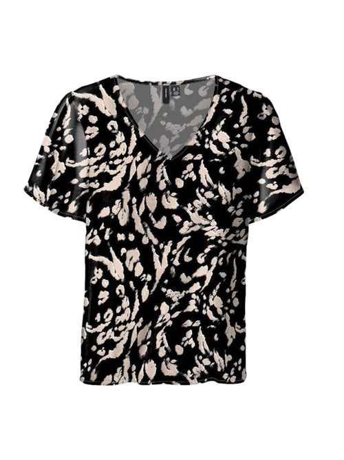 Camiseta Vero Moda de cuello pico con estampado para mujer, - Kiabi