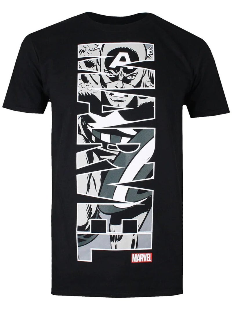 Camiseta vertical para hombre - captain america Negro Gris - Kiabi