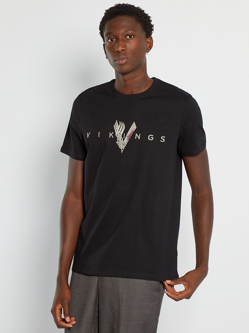 Camiseta 'Vikings' Negro - Kiabi