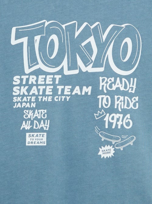 Camiseta vintage de manga corta con estampado de skate - Kiabi