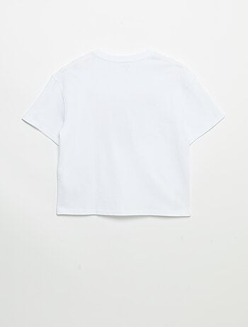 Camiseta vintage de manga corta con estampado de skate