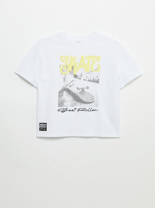 Camiseta vintage de manga corta con estampado de skate - Kiabi