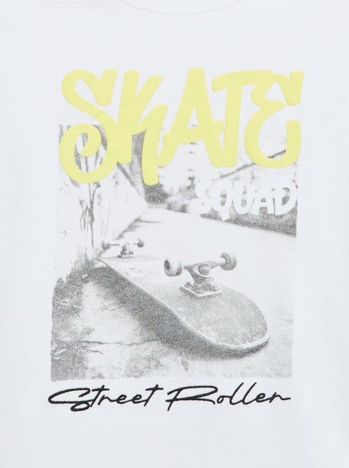 Camiseta vintage de manga corta con estampado de skate - Kiabi