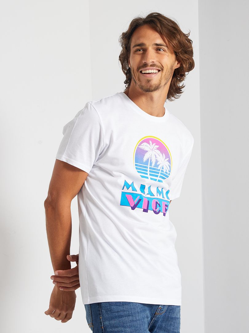 Camiseta vintage 'Miami Vice' Blanco - Kiabi