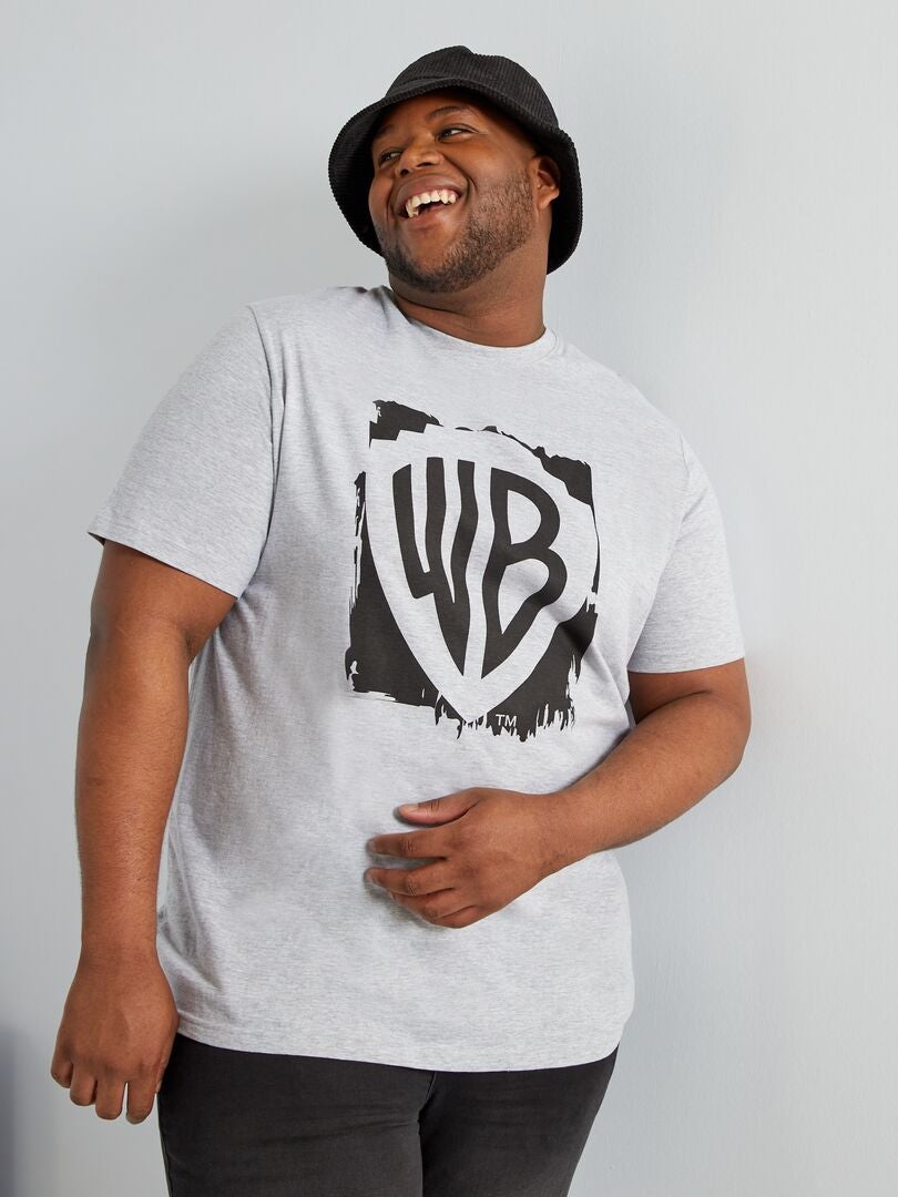 Camiseta 'Warner Bros' con cuello redondo gris chiné - Kiabi