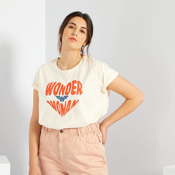 Camiseta 'Wonder Woman' tallas grandes mujer - crudo - Kiabi - 14,00€