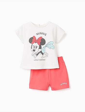 Camiseta y pantalón corto de algodón con estampado de Minnie