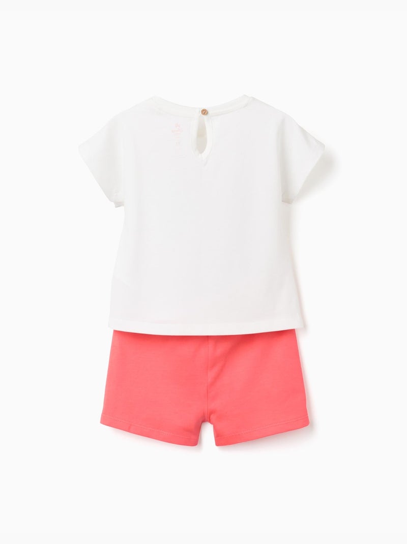 Camiseta y pantalón corto de algodón con estampado de Minnie Rosa - Kiabi