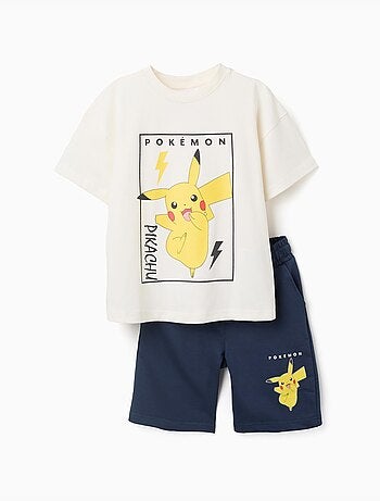 Camiseta y pantalones cortos de algodón con estampado de Pikachu