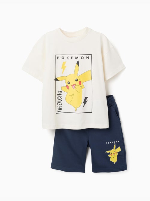 Camiseta y pantalones cortos de algodón con estampado de Pikachu - Kiabi