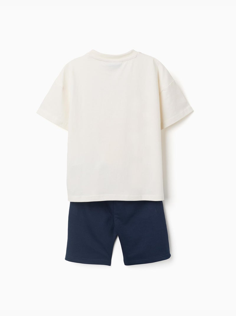 Camiseta y pantalones cortos de algodón con estampado de Pikachu Azul oscuro - Kiabi