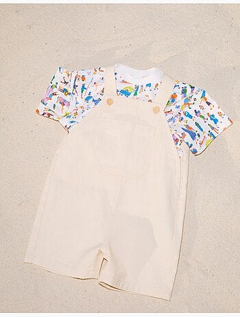 Camiseta y peto de algodón Carolina Celas x Zippy