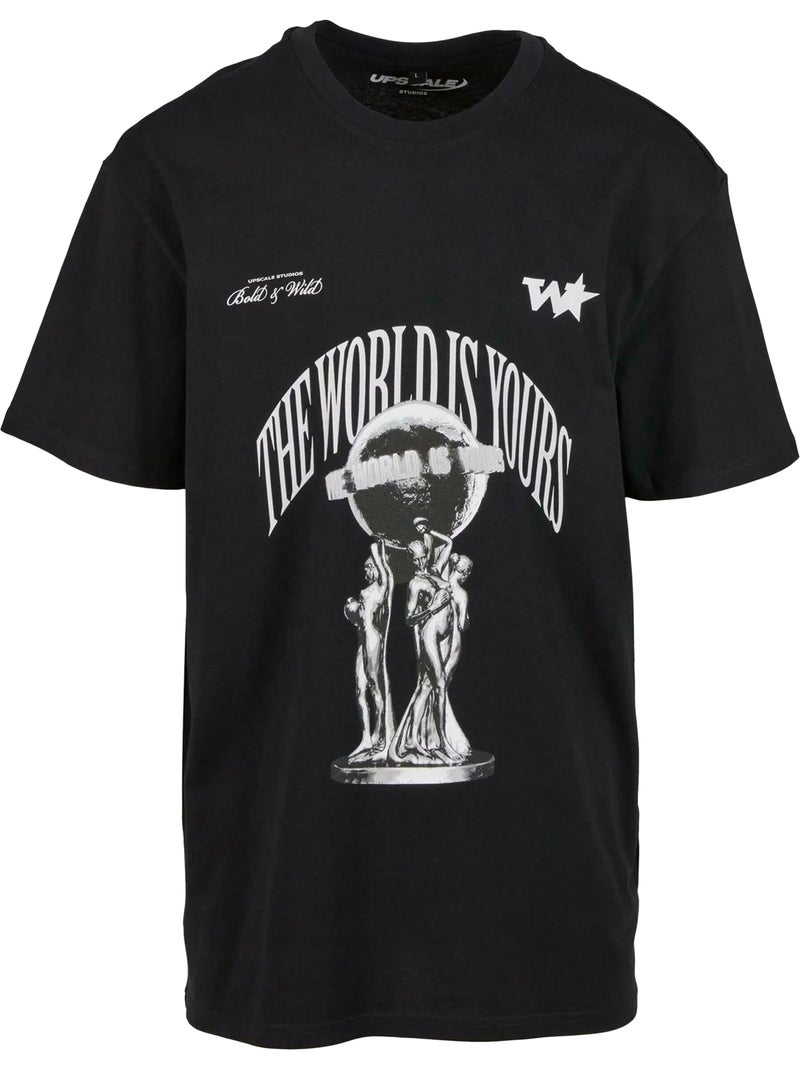 Camiseta your world para hombre - mister tee Negro - Kiabi