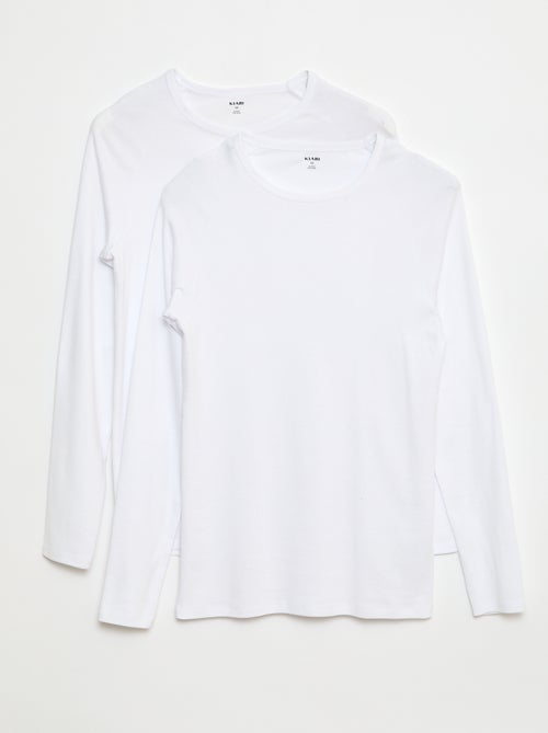 Camisetas básicas lisas de manga larga - Kiabi