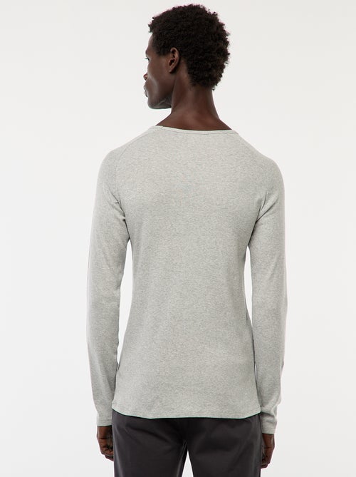 Camisetas básicas lisas de manga larga - Kiabi