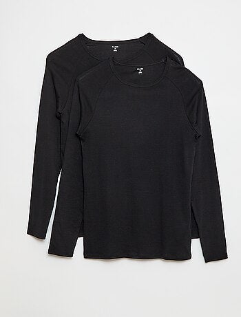 Camisetas básicas lisas de manga larga