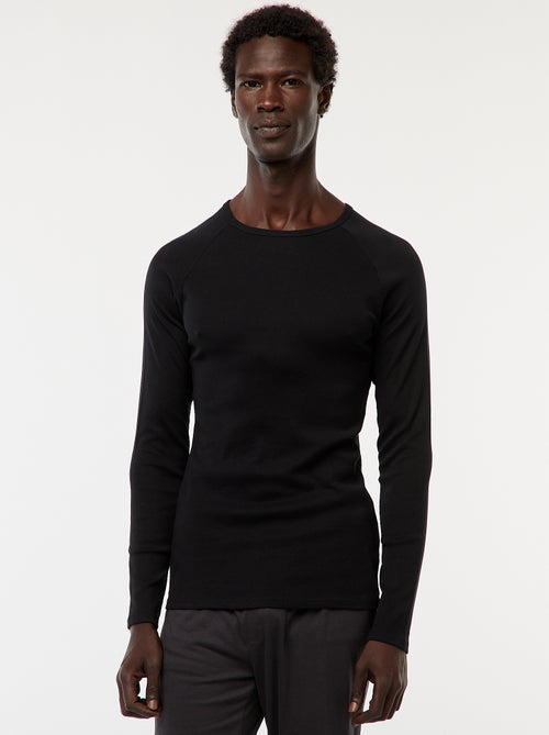 Camisetas básicas lisas de manga larga - Kiabi