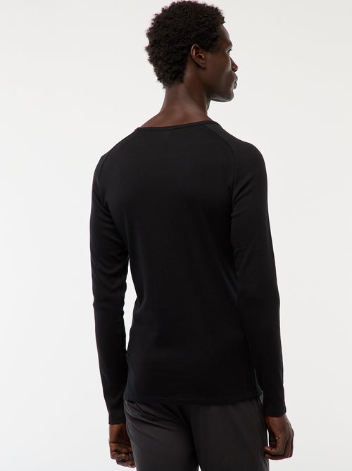 Camisetas básicas lisas de manga larga - Kiabi