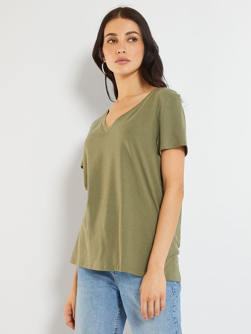 equilibrar Horizontal Devastar Camisetas básicas - verde liquen - Kiabi - 8.00€