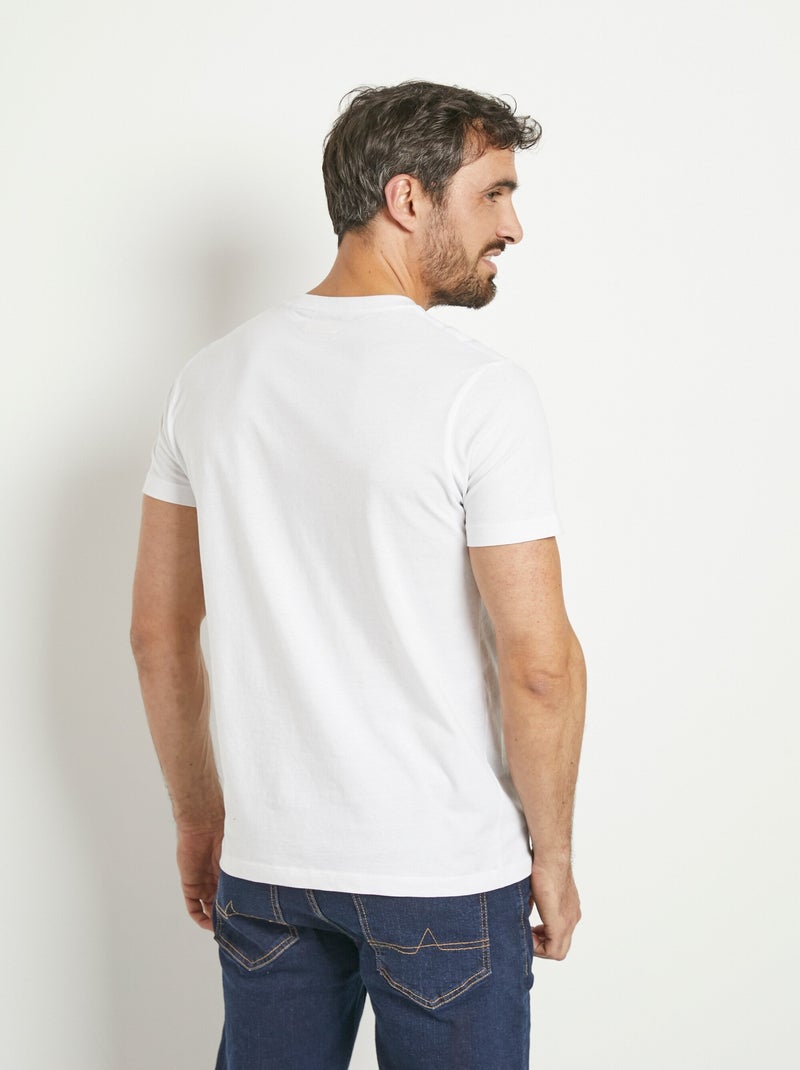 Camisetas con cuello redondo y logotipo en el hombro. Blanco - Kiabi