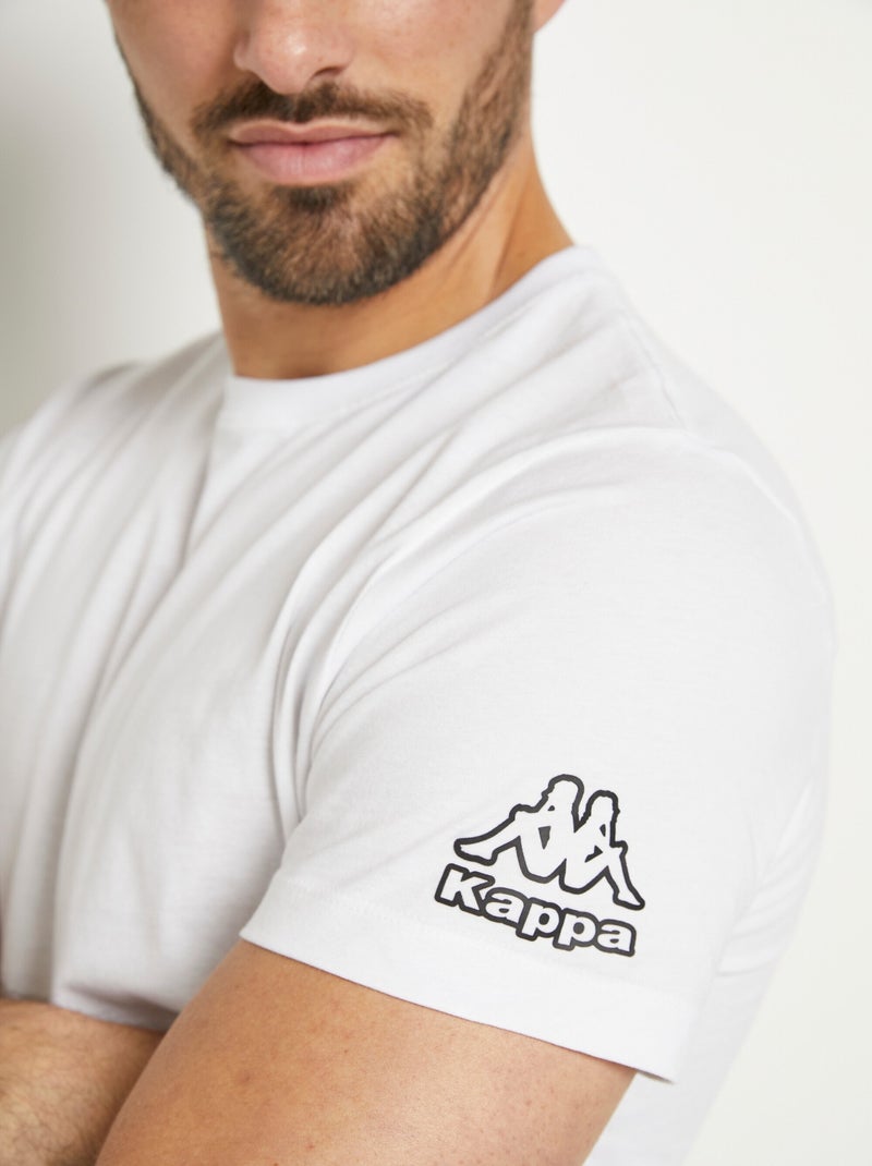 Camisetas con cuello redondo y logotipo en el hombro. Blanco - Kiabi