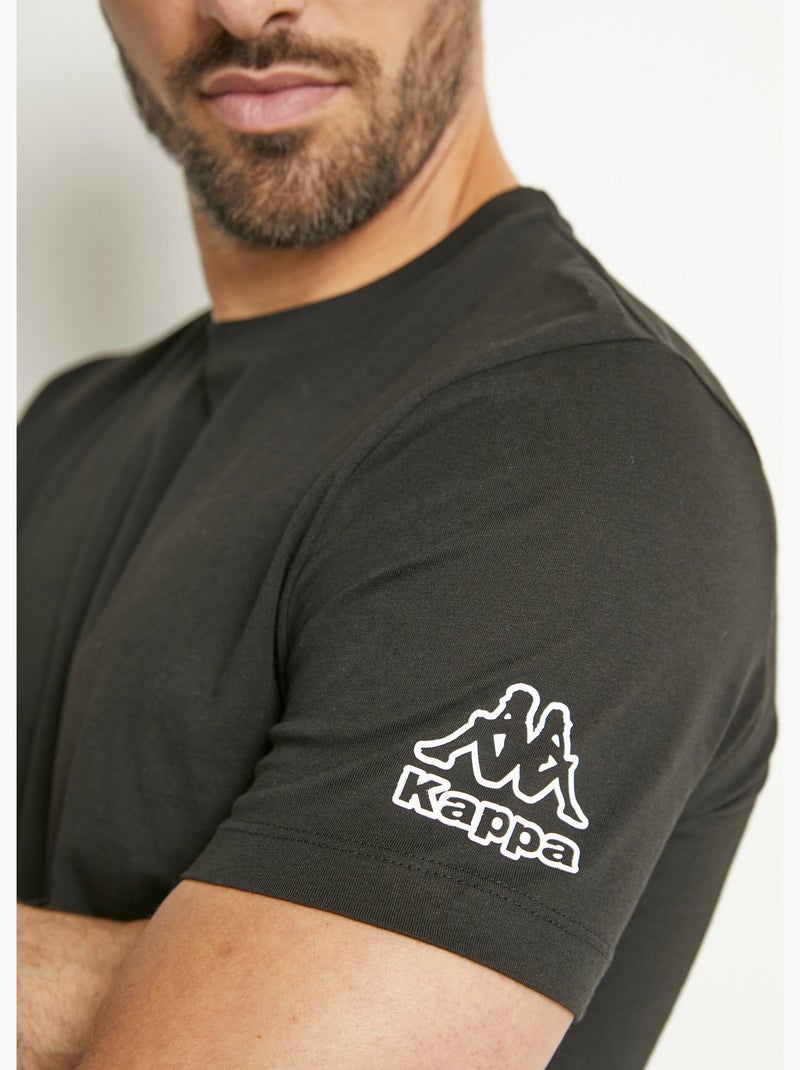 Camisetas con cuello redondo y logotipo en el hombro. Negro - Kiabi