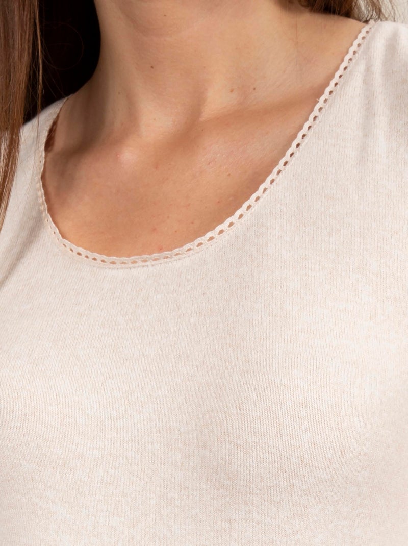 Camisetas homewear mujer Isotoner Beige - Kiabi