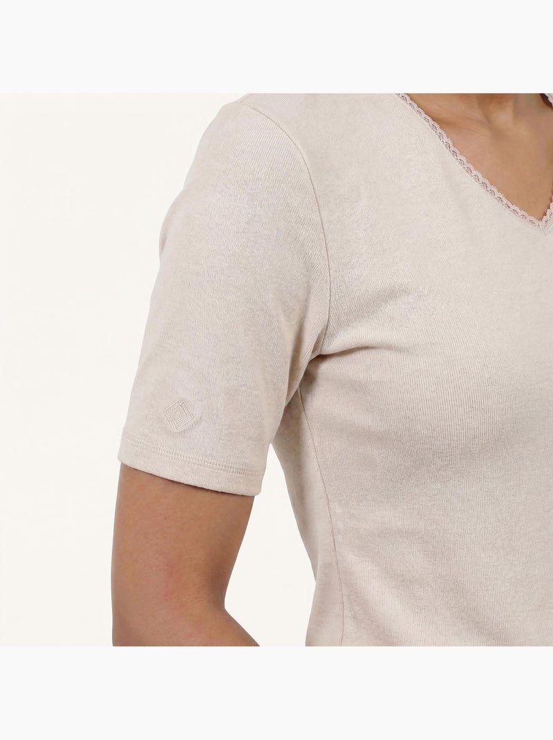 Camisetas homewear mujer Isotoner Beige - Kiabi
