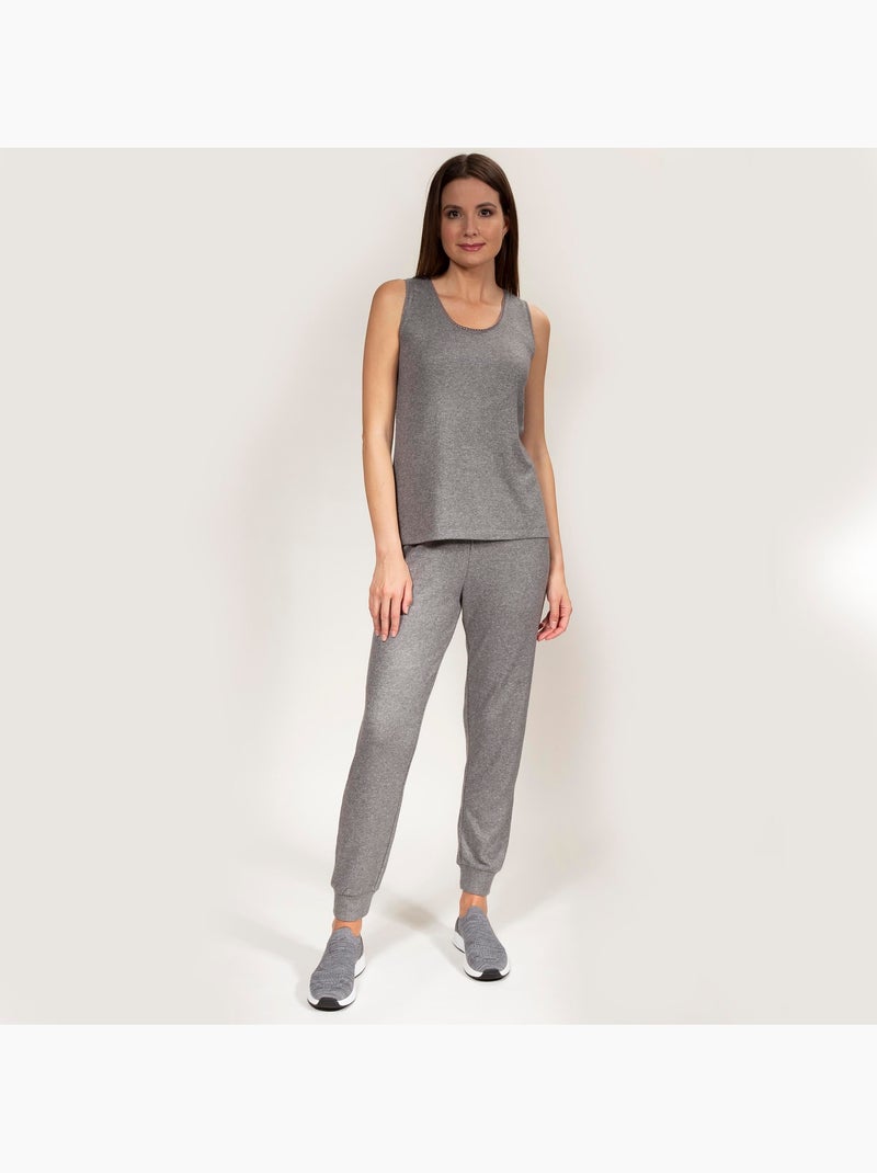 Camisetas homewear mujer Isotoner Gris jaspeado - Kiabi