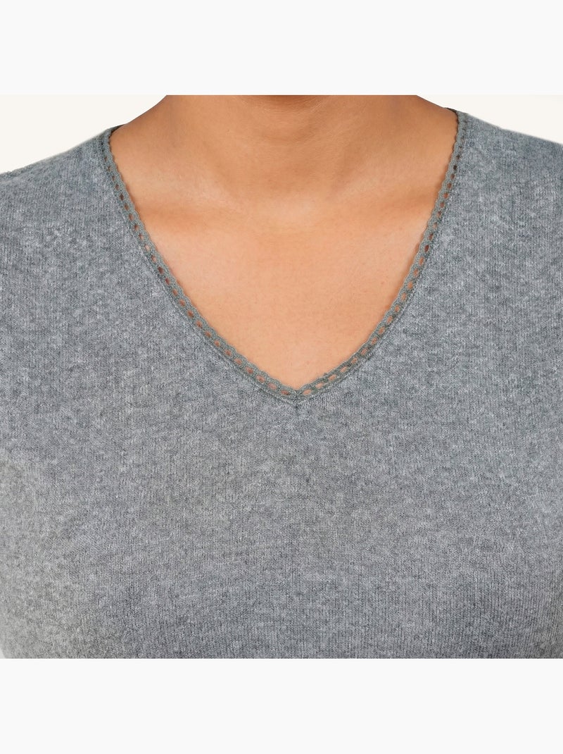 Camisetas homewear mujer Isotoner Gris jaspeado - Kiabi