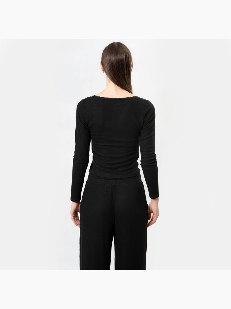 Camisetas homewear mujer Isotoner Negro - Kiabi
