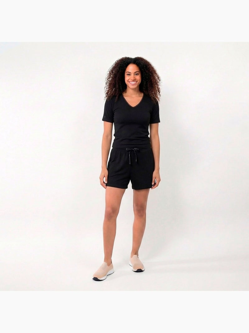 Camisetas homewear mujer Isotoner Negro - Kiabi