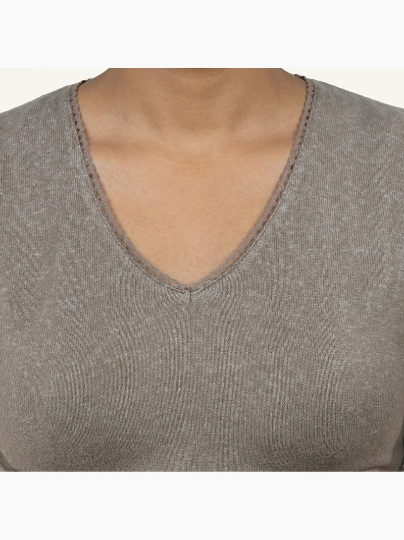 Camisetas homewear mujer isotoner Taupe - Kiabi