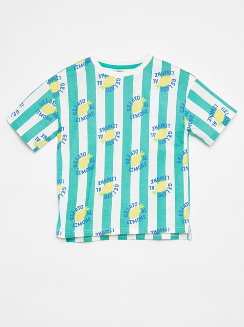 Camisetas loose estampadas de manga corta - Parte trasera más larga - Kiabi