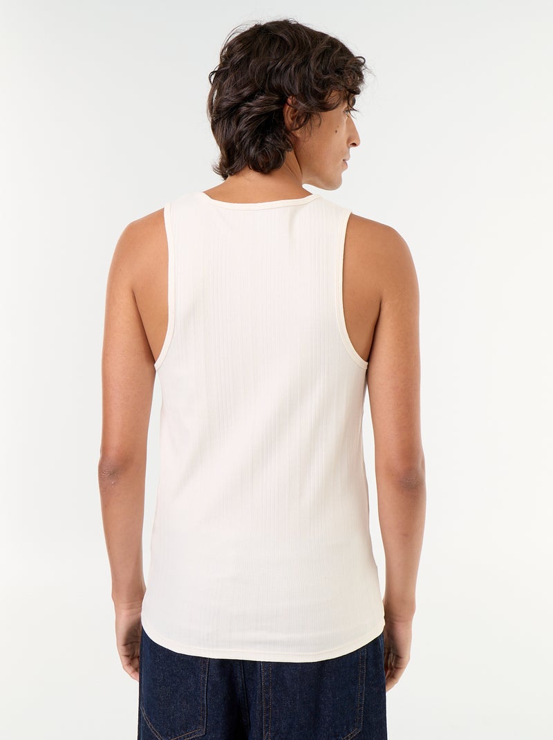 Camisetas sin mangas de punto acanalado Blanco - Kiabi