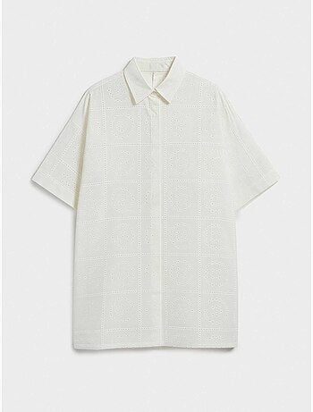 Camisola con botones y detalles calados 100% algodón