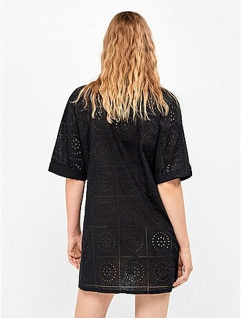 Camisola con botones y detalles calados 100% algodón