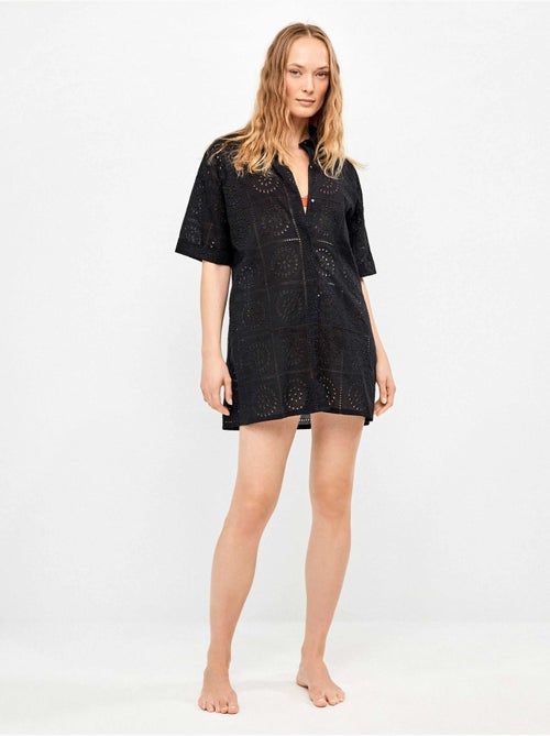 Camisola con botones y detalles calados 100% algodón - Kiabi