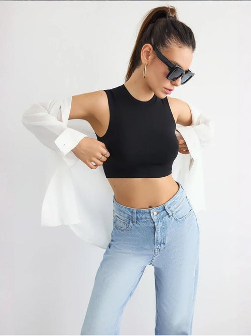 Camisola de algodón sin mangas con cuello redondo hiccup - Kiabi