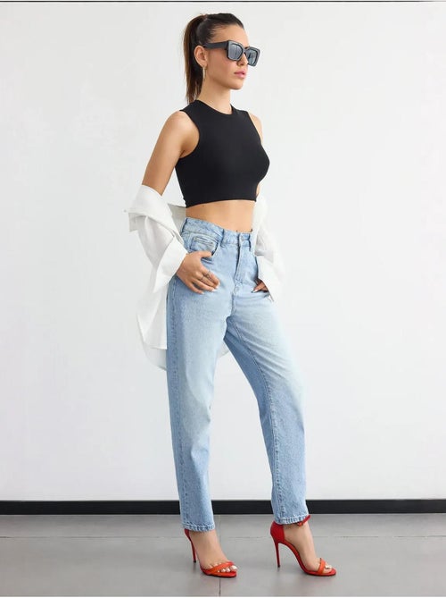 Camisola de algodón sin mangas con cuello redondo hiccup - Kiabi
