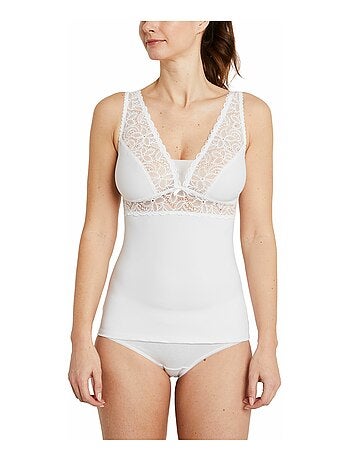 Camisola de punto elástico y encaje - Afibel