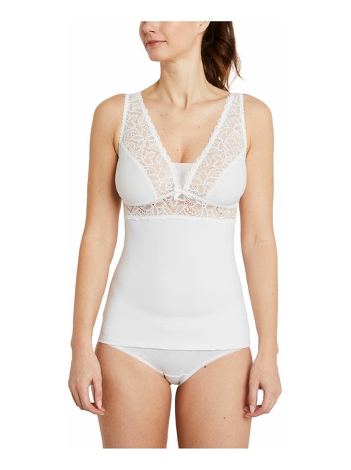 Camisola de punto elástico y encaje - Kiabi