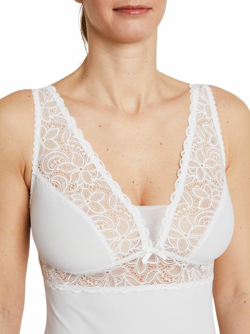 Camisola de punto elástico y encaje - Kiabi