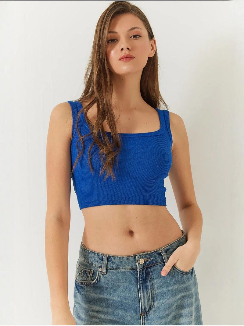 Camisola de tiras acanalada lucci Verde - Kiabi
