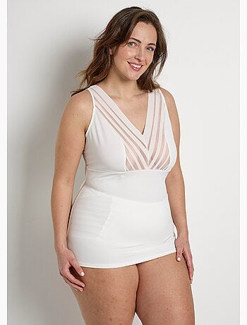 Camisola tipo sujetador con abertura de tul efecto rayas - AFIBEL