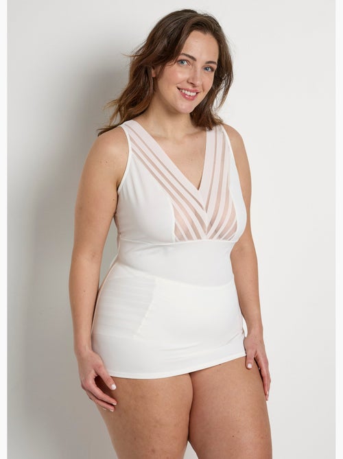 Camisola tipo sujetador con abertura de tul efecto rayas - AFIBEL - Kiabi