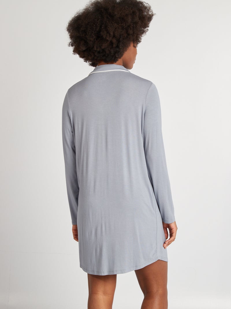 Camisón abotonado AZUL - Kiabi