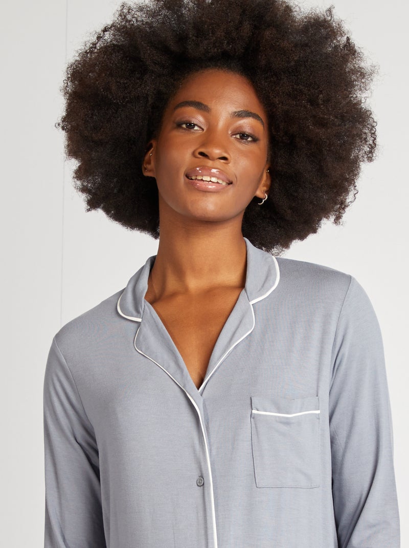 Camisón abotonado AZUL - Kiabi