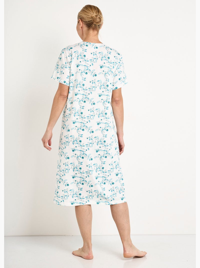 Camisón cómodo de largo medio estampado - Afibel Azul agua - Kiabi
