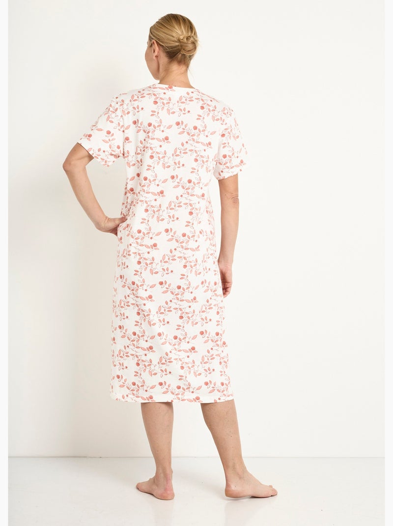 Camisón cómodo de largo medio estampado - Afibel Terracota - Kiabi